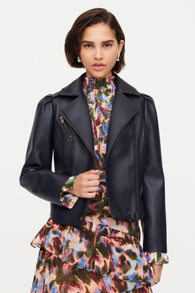 Shop Marie Oliver Maeve Moto Jacket In Midnight