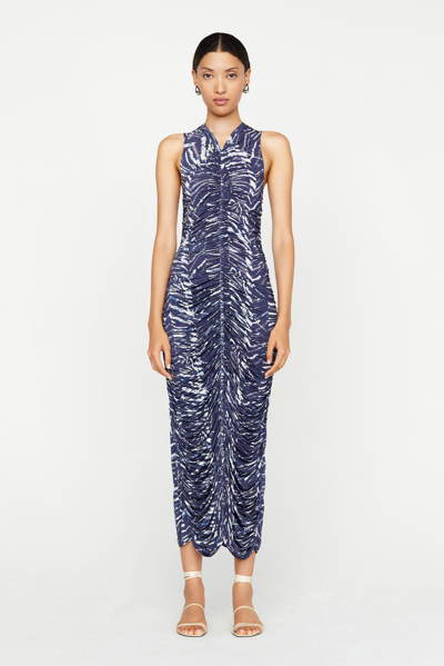 Shop Marie Oliver Roxie Dress In Indigo Zebra