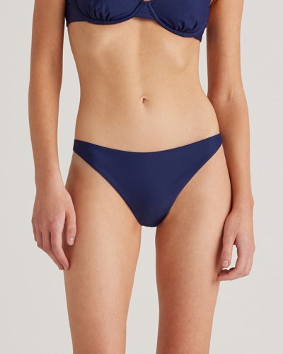 Shop Quince Women's Italian Low-rise Bikini Bottom In Deep Navy