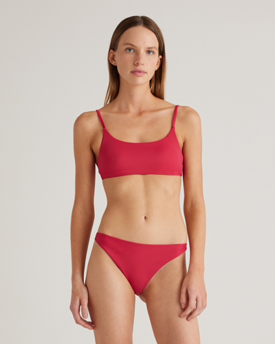 Shop Quince Women's Italian Scoop Neck Bikini Top In Berry