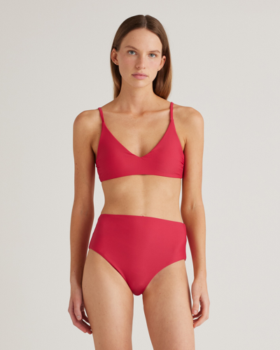 Shop Quince Women's Italian V-neck Bikini Top In Berry