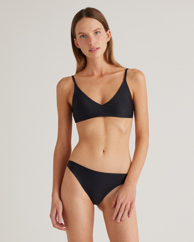Shop Quince Women's Italian V-neck Bikini Top In Black