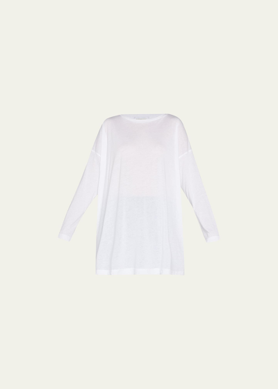 Shop Eskandar Ultra-light Cotton Long-sleeve T-shirt (one Size)