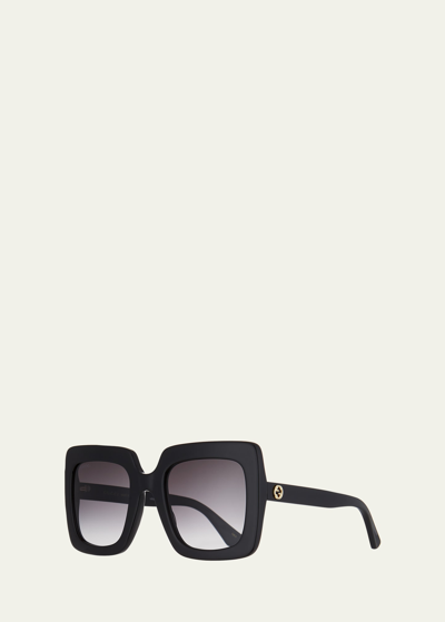 Shop Gucci Square Acetate Gradient Sunglasses