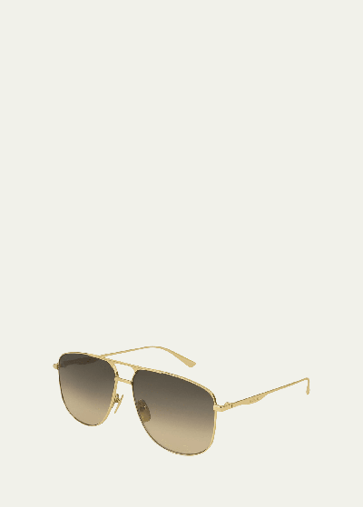 Shop Gucci Metal Pilot Sunglasses, Gold