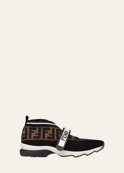 Shop Fendi Rockoko Ff Knit Sneakers