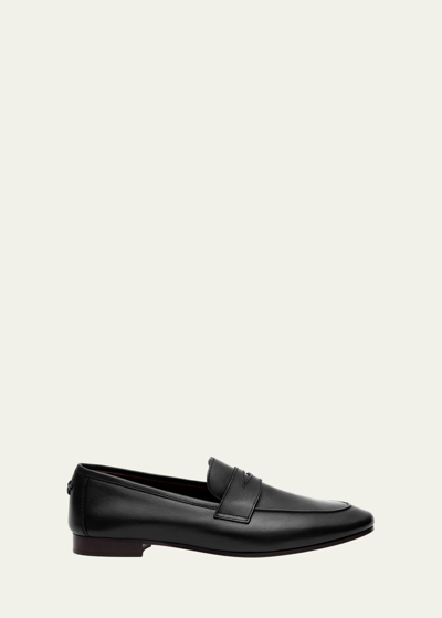 Shop Bougeotte Flaneur Leather Flat Penny Loafers