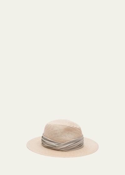 Shop Eugenia Kim Courtney Woven Fedora Hat W/ Scarf Band