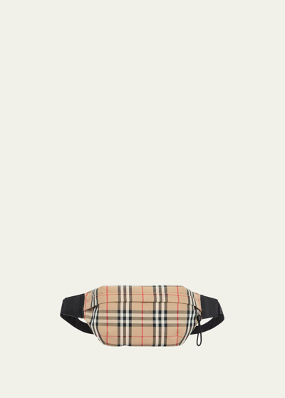 Shop Burberry Men's Vintage Check Nylon Belt Bag/fanny Pack