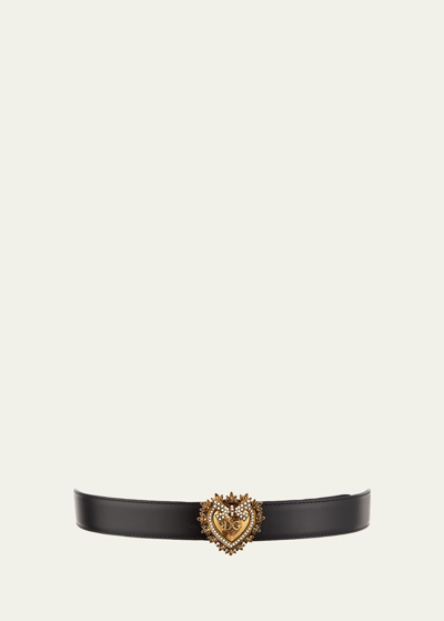 Shop Dolce & Gabbana Devotion Leather Belt