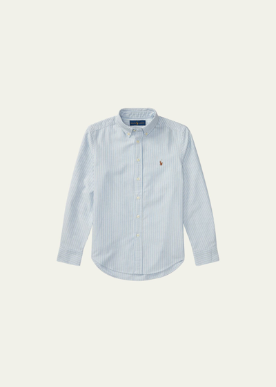 Shop Ralph Lauren Boy's Cotton Oxford Stripe Sport Shirt