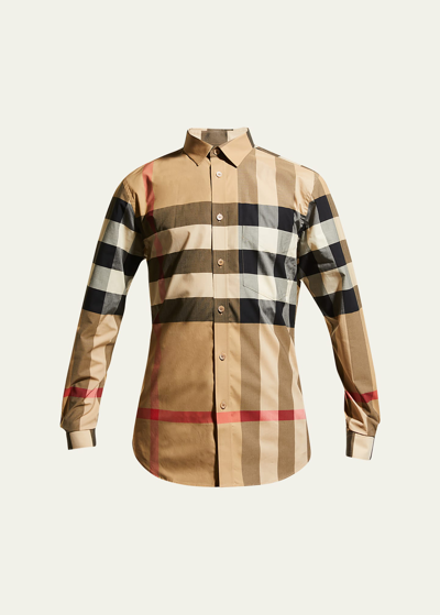 Shop Burberry Men's Somerton Check Sport Shirt