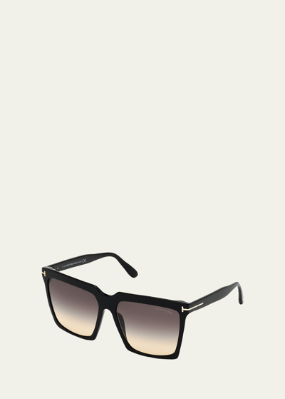 Shop Tom Ford Sabrina Square Acetate Sunglasses
