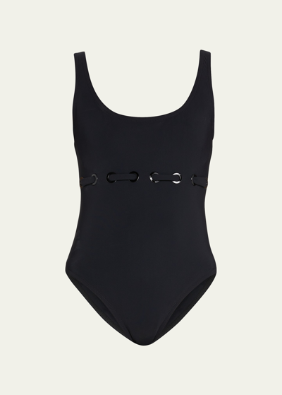 Shop Karla Colletto Ines Scoop-neck Underwire One-piece Swimsuit