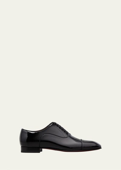 Shop Christian Louboutin Men's Greggo Patent Leather Oxford Shoes