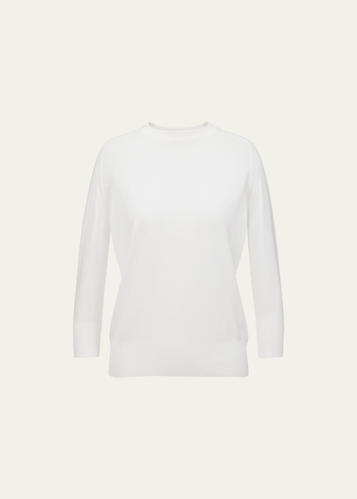 Shop Loro Piana 3/4-sleeve Cashmere Featherweight Sweater