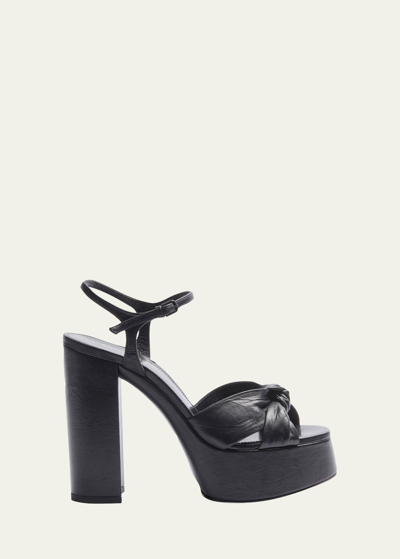 Shop Saint Laurent Bianca Node 85mm Platform Sandals
