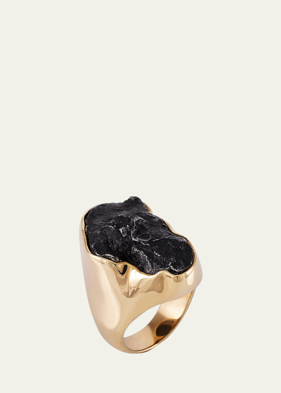 Shop Jorge Adeler Men's 18k Yellow Gold Sikhote-alin Meteorite Ring