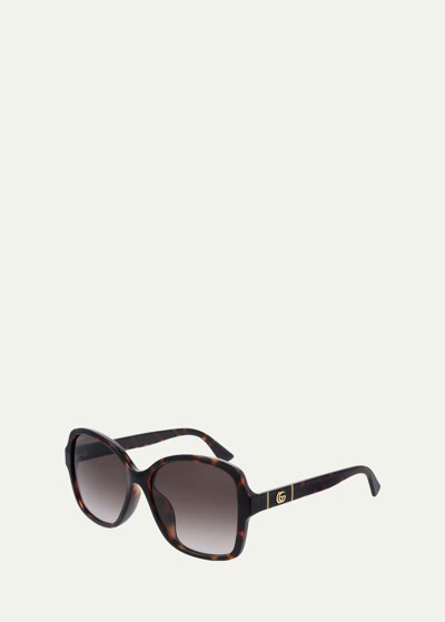Shop Gucci Square Monochromatic Sunglasses