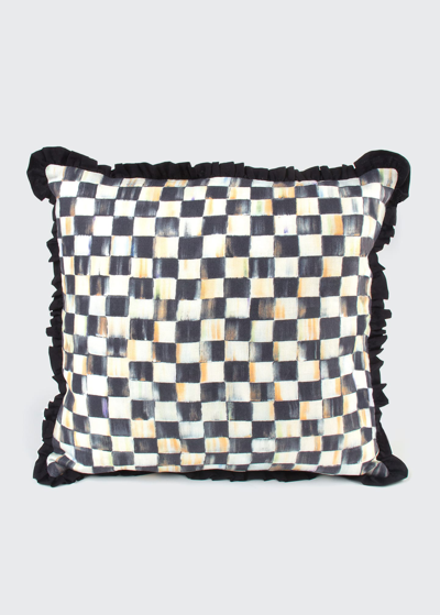 Shop Mackenzie-childs Courtly Check Ruffled Square Pillow