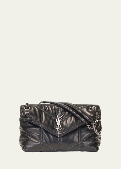 Shop Saint Laurent Lou Puffer Toy Ysl Crossbody Bag In Quilted Leather