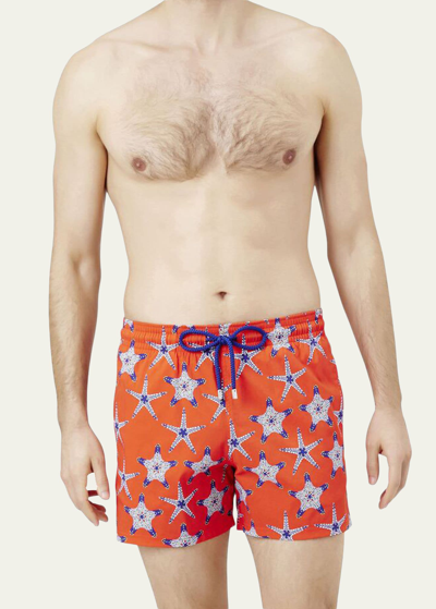 Shop Vilebrequin Men's Moorise Starfish-print Swim Trunks