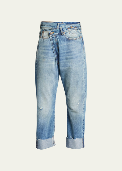 Shop R13 Crossover Cuffed Jeans