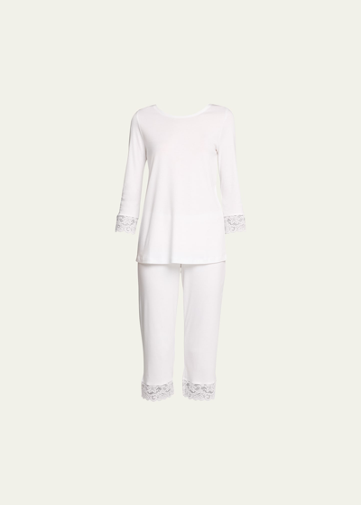 Shop Hanro Moments Lace-trim Cropped Pajama Set