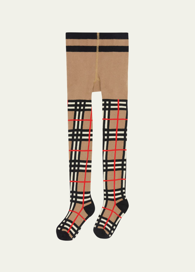 Shop Burberry Girl's Vintage Check Tights