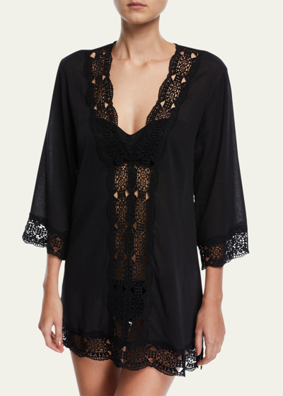 Shop La Blanca Embroidered-inset Tunic Coverup