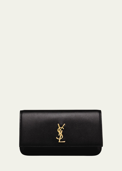 Shop Saint Laurent Ysl Monogram Phone Holder Crossbody Bag In Leather