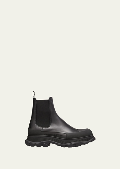 Shop Alexander Mcqueen Men's Tread Leather Chelsea Boots