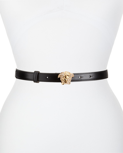 Shop Versace Palazzo Dia Belt With Crystal-encrusted Medusa Buckle