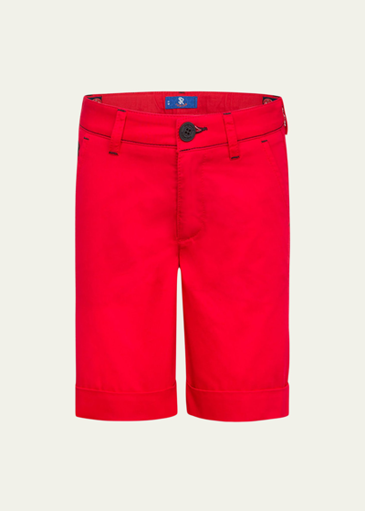 Shop Stefano Ricci Boy's Solid Cotton Bermuda Shorts
