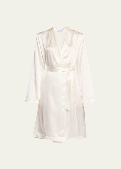 Shop La Perla Silk Long-sleeve Short Robe