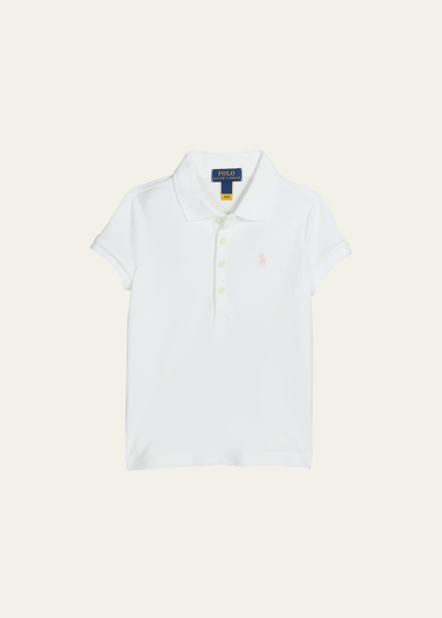 Shop Ralph Lauren Girl's Logo Embroidered Short-sleeve Polo Shirt