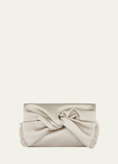 Shop Anya Hindmarch Bow Clutch Bag In Double Satin