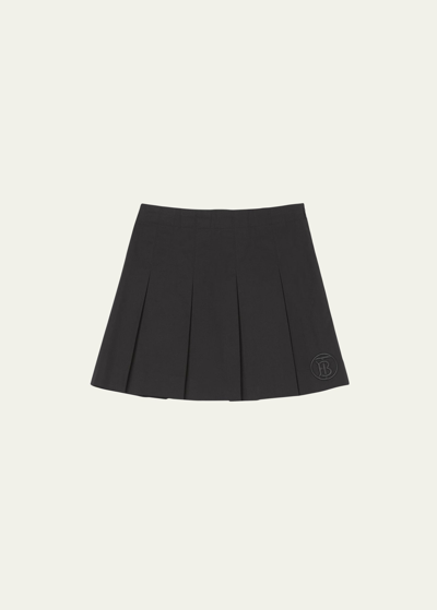 Shop Burberry Girl's Gaya Pleated Tb Embroidered Skirt