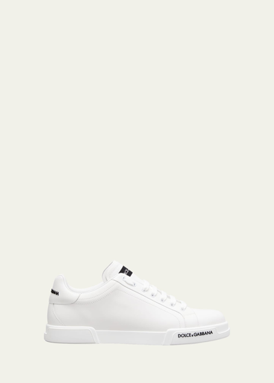 Shop Dolce & Gabbana Men's Portofino Calf Leather Low-top Sneakers