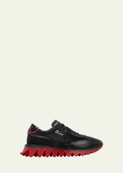 Shop Christian Louboutin Men's Loubishark Crystal-embellished Sneakers