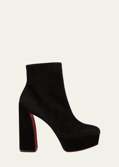 Shop Christian Louboutin Movida Suede 130mm Red Sole Booties