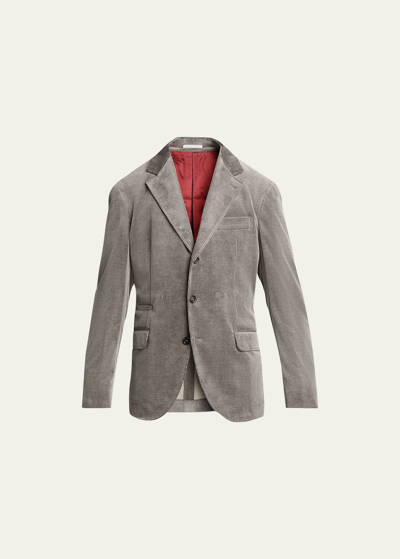 Shop Brunello Cucinelli Men's Fine Corduroy 3-patch Suit