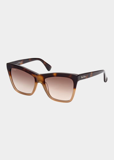 Shop Max Mara Gradient Acetate Butterfly Sunglasses