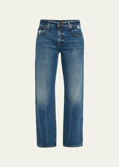 Shop Khaite Kerrie Straight-leg Jeans