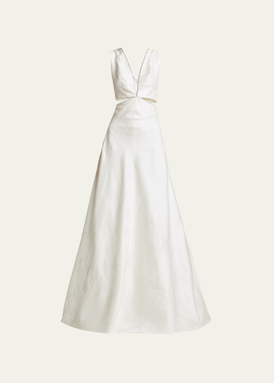 Shop Markarian Sleeveless Cutout Midi Dress