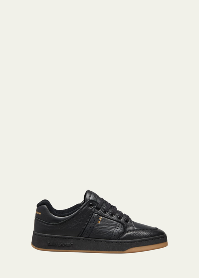 Shop Saint Laurent Men's Sl/61 Low-top Leather Sneakers