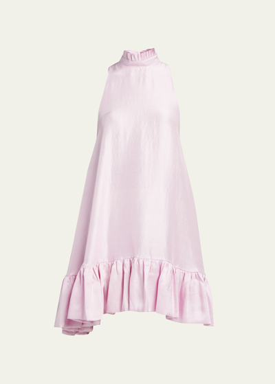 Shop Azeeza Alcott High-neck Flounce Dress
