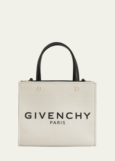 Shop Givenchy G-tote Mini Shopping Bag In Canvas