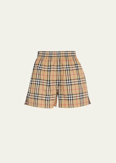 Shop Burberry Audrey Side-stripes Check Shorts