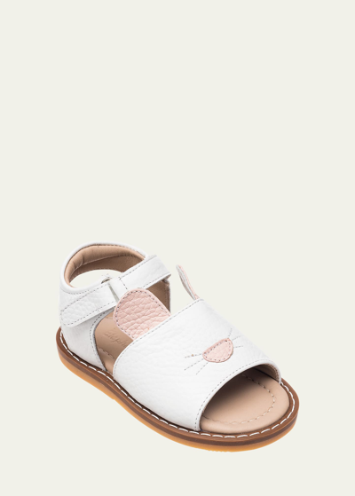 Shop Elephantito Girl's Bunny Leather Flat Sandals, Baby